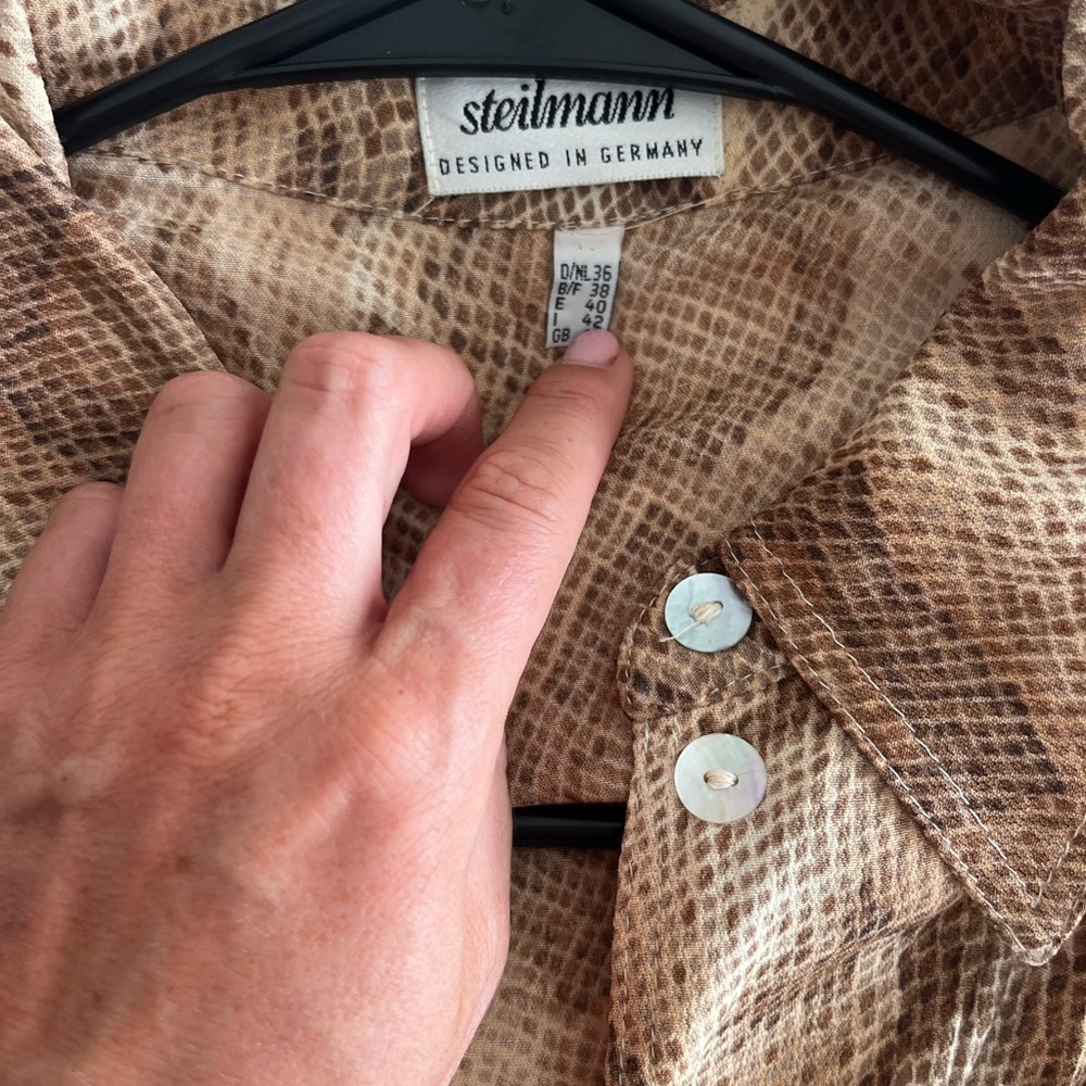 Steilmann Brown Patterned Button-Down Shirt - image 3